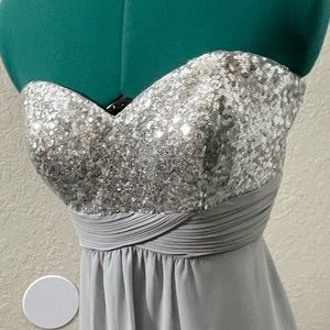 Christina Wu Collection 6 Platinum Solver Sequin Prom Bridesmaid Gown